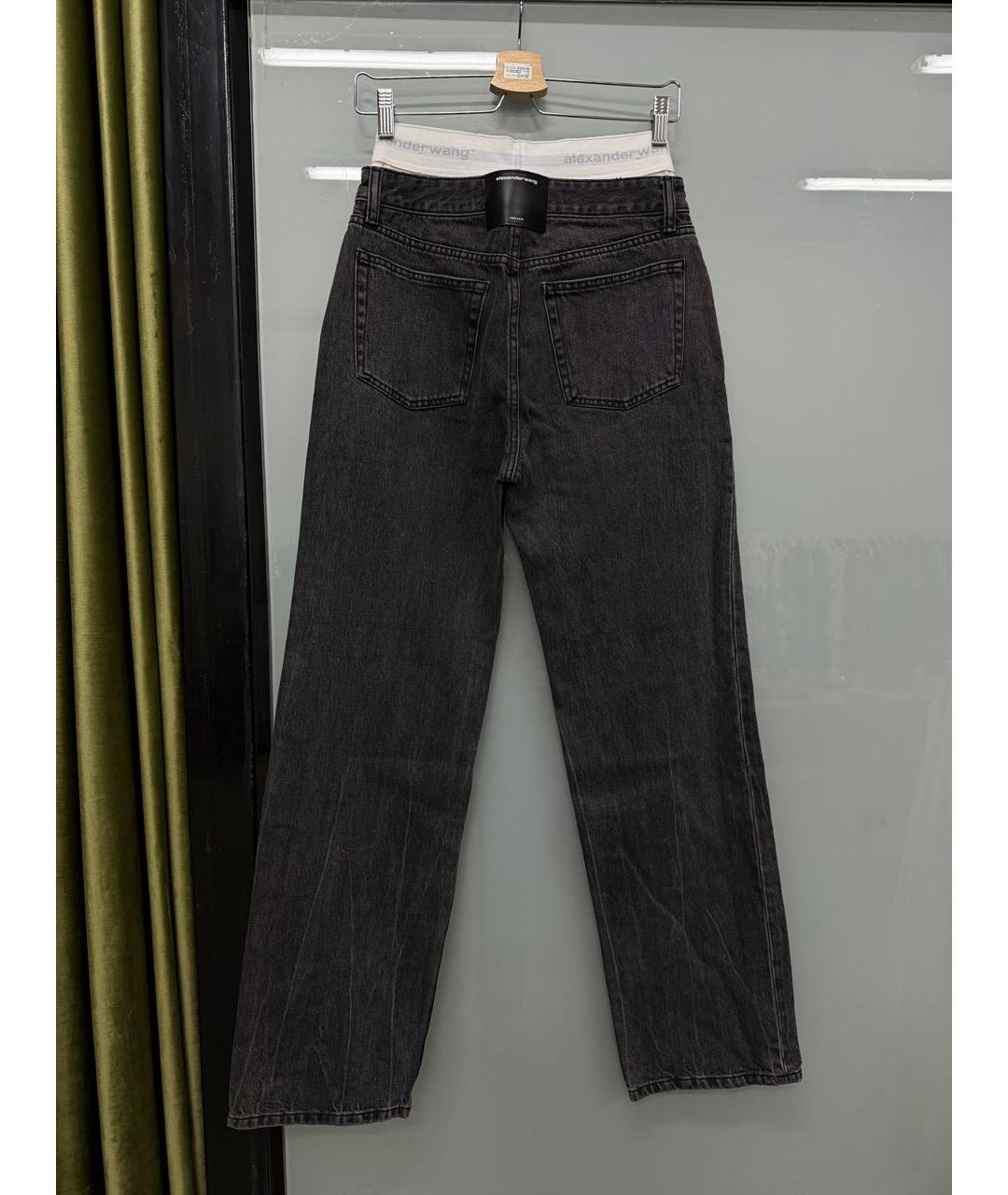 ALEXANDER WANG Антрацитовые хлопковые прямые джинсы, фото 2