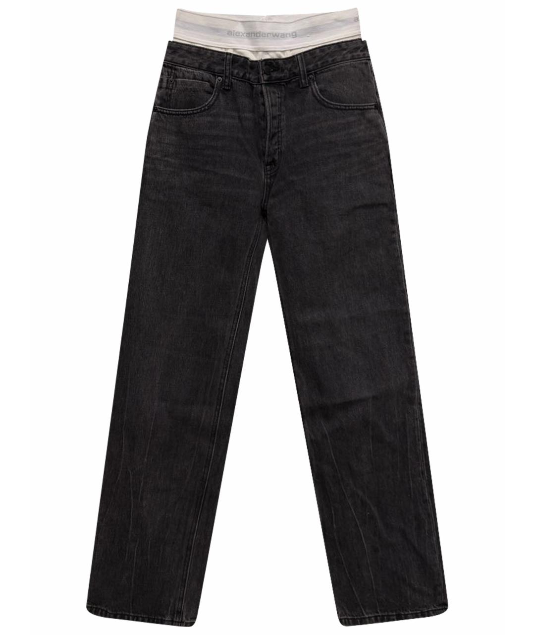 ALEXANDER WANG Антрацитовые хлопковые прямые джинсы, фото 1