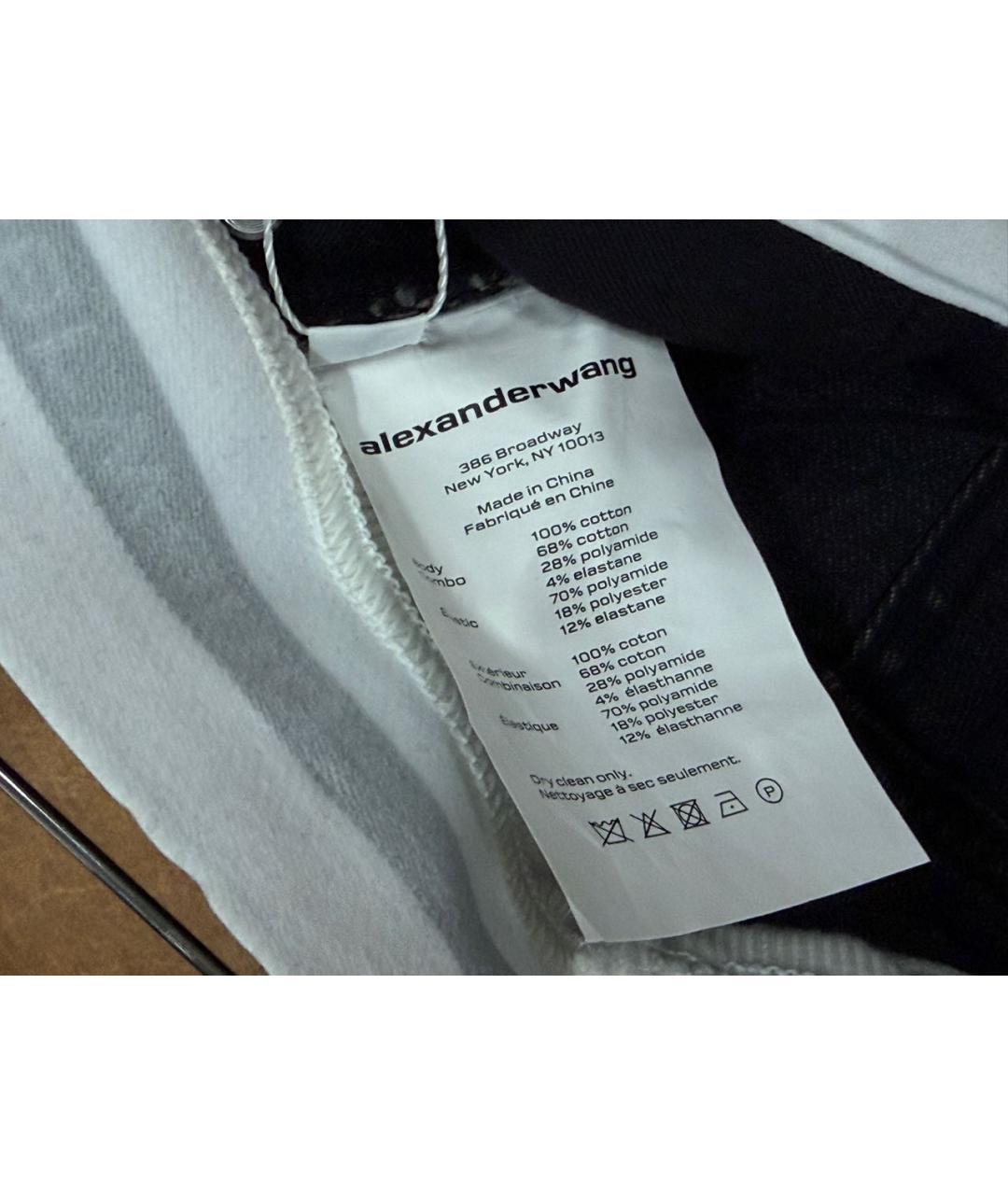 ALEXANDER WANG Антрацитовые хлопковые прямые джинсы, фото 5