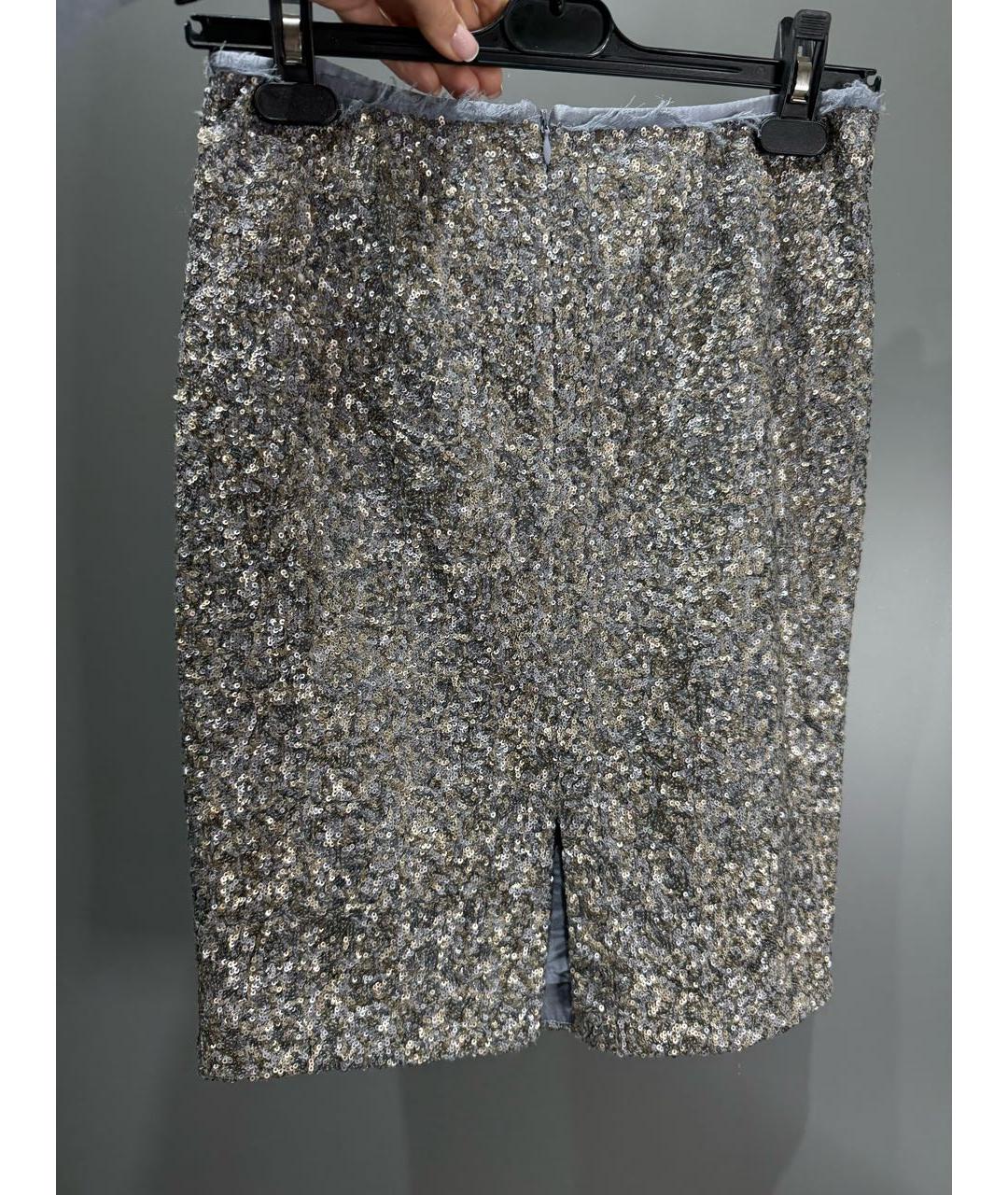 ZADIG & VOLTAIRE Серебряная полиэстеровая юбка мини, фото 4