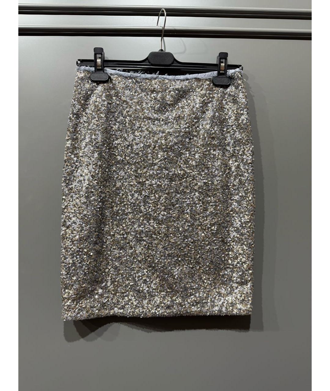 ZADIG & VOLTAIRE Серебряная полиэстеровая юбка мини, фото 5