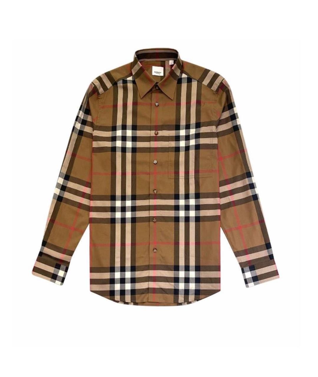BURBERRY Коричневая хлопковая кэжуал рубашка, фото 1