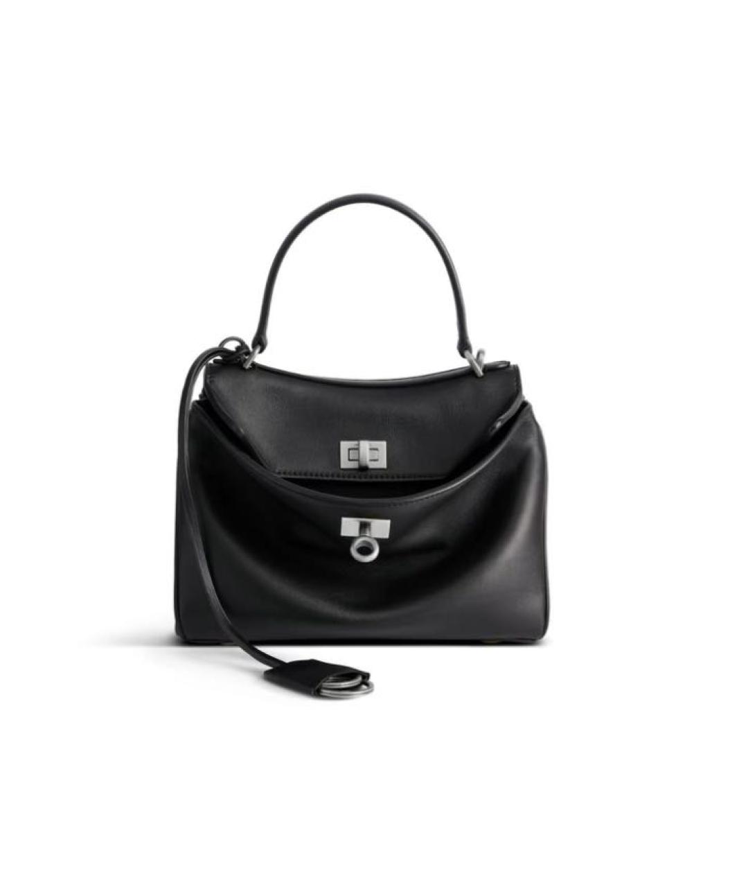 BALENCIAGA Черная кожаная сумка через плечо, фото 5