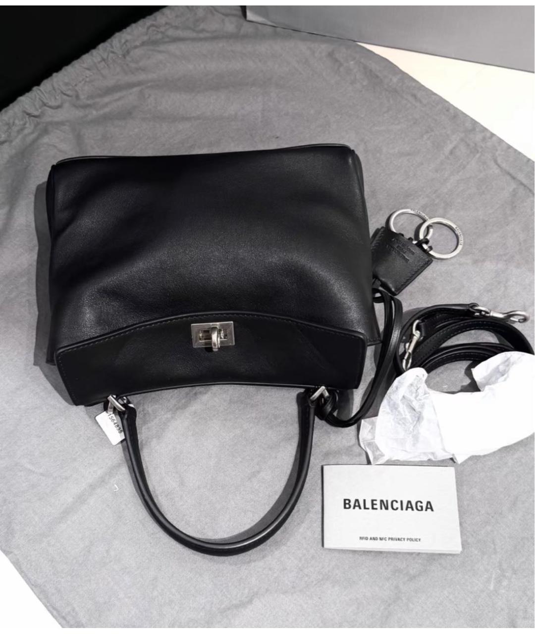 BALENCIAGA Черная кожаная сумка через плечо, фото 2