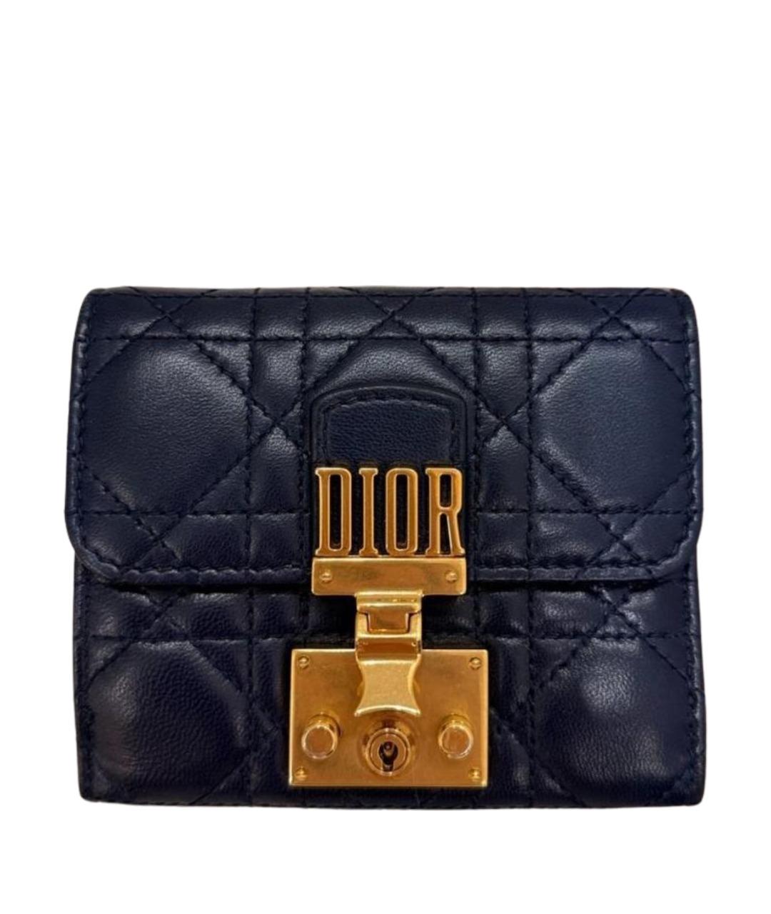 CHRISTIAN DIOR Темно-синий кожаный кошелек, фото 1