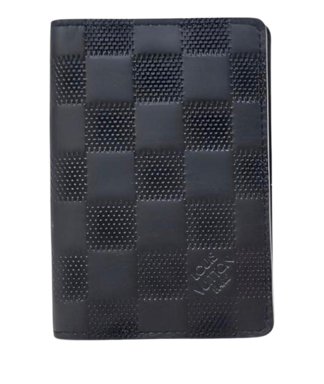 LOUIS VUITTON Черный кожаный кардхолдер, фото 1