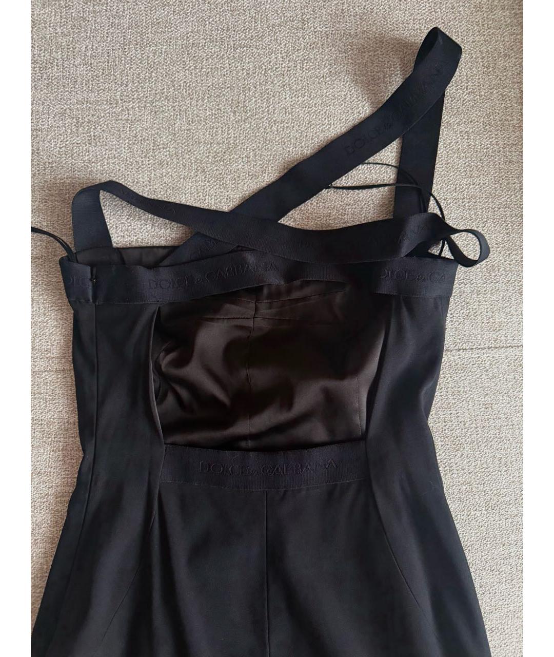 DOLCE&GABBANA Черное вискозное коктейльное платье, фото 4
