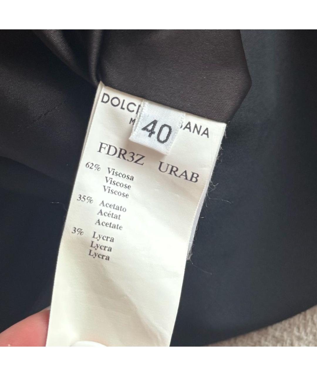 DOLCE&GABBANA Черное вискозное коктейльное платье, фото 5