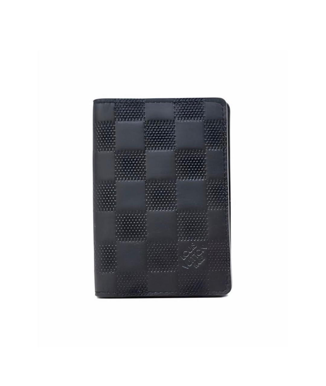 LOUIS VUITTON Черный кожаный кардхолдер, фото 5