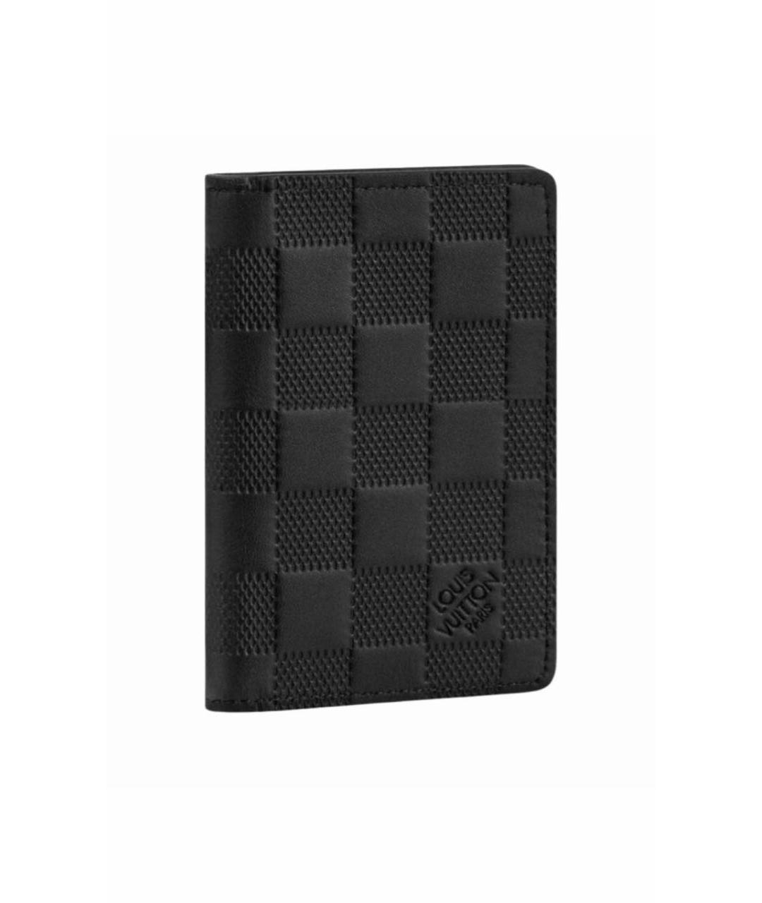 LOUIS VUITTON Черный кожаный кардхолдер, фото 2