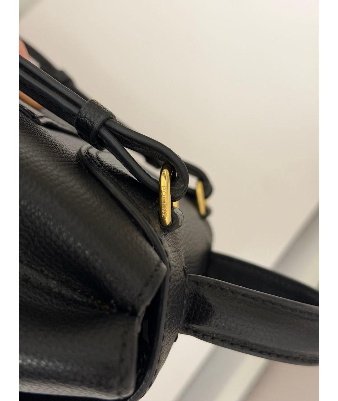 POLENE Черная кожаная сумка через плечо, фото 6