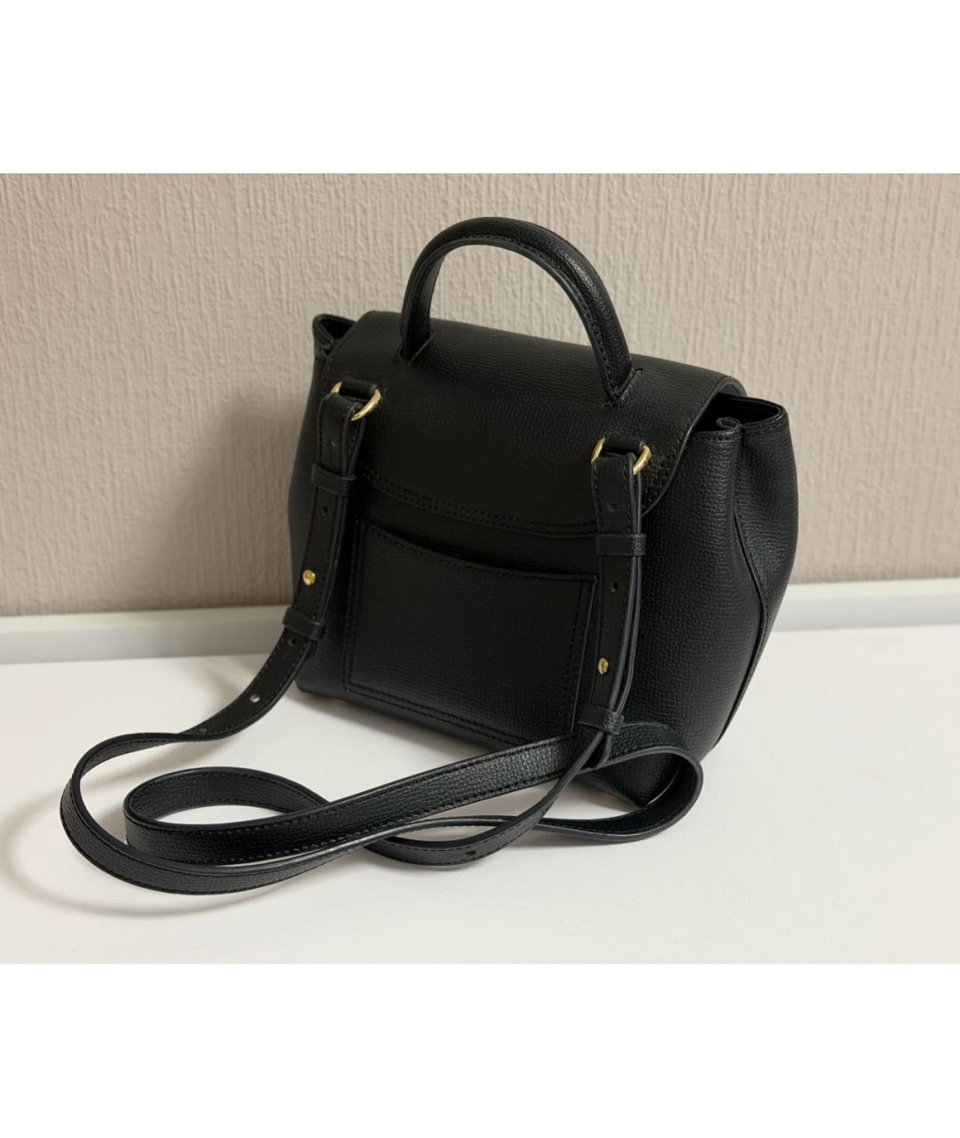 POLENE Черная кожаная сумка через плечо, фото 3