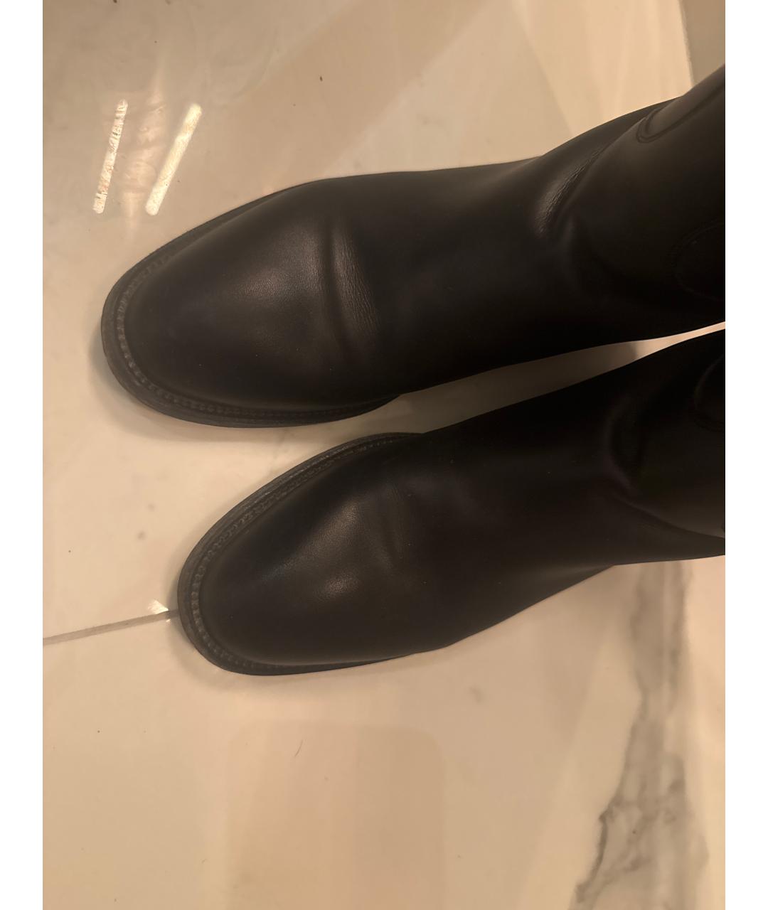 HERMES Черные кожаные сапоги, фото 3
