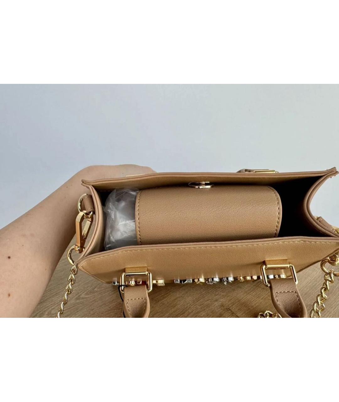 LOVE MOSCHINO Бежевая сумка через плечо, фото 4