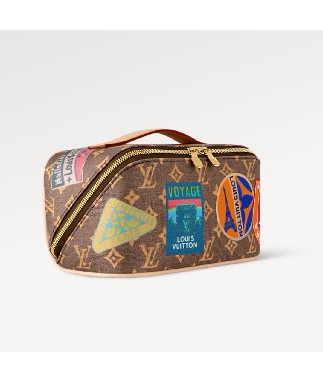 LOUIS VUITTON Коричневая косметичка, фото 9
