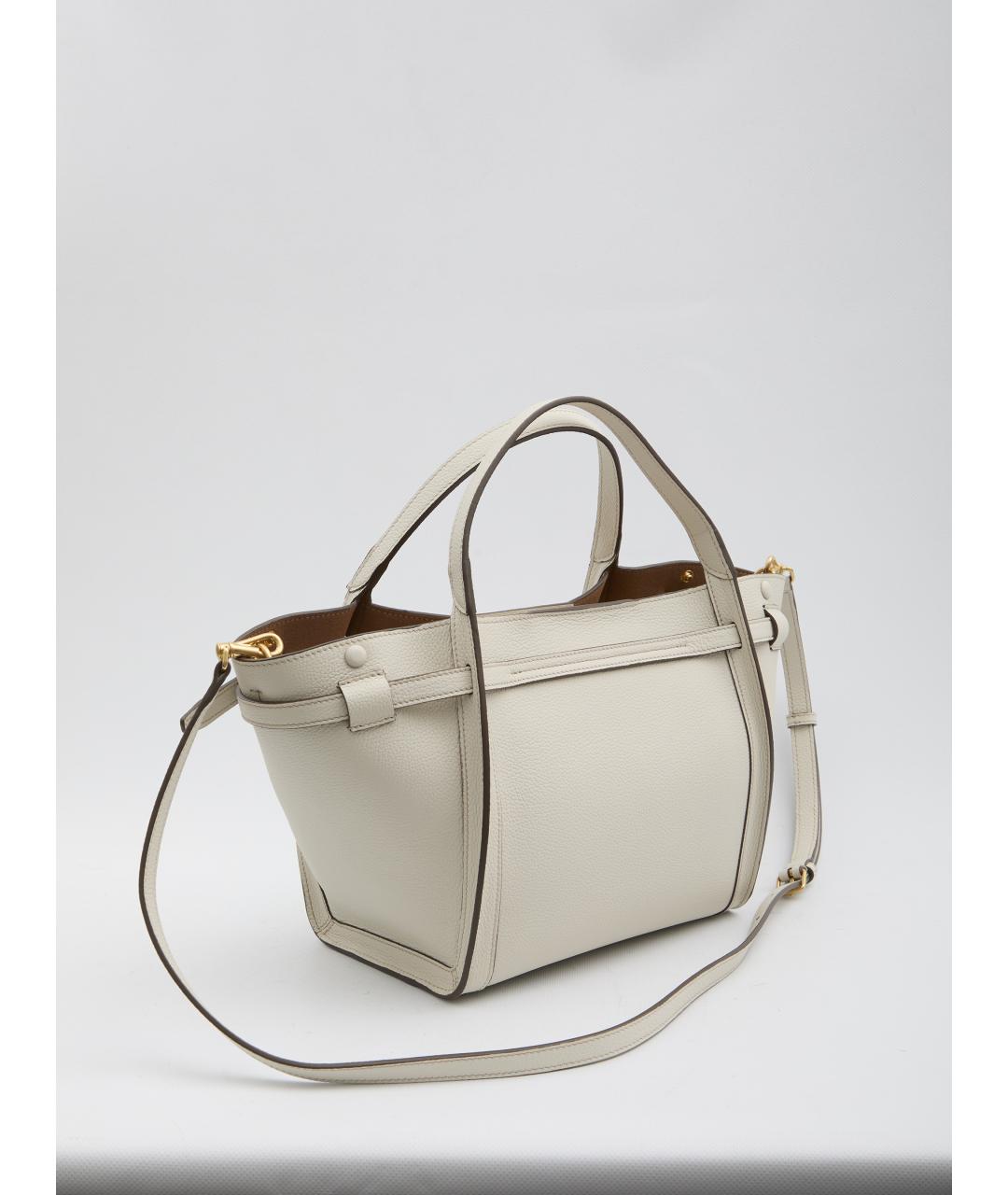 TOD'S Белая кожаная сумка тоут, фото 2