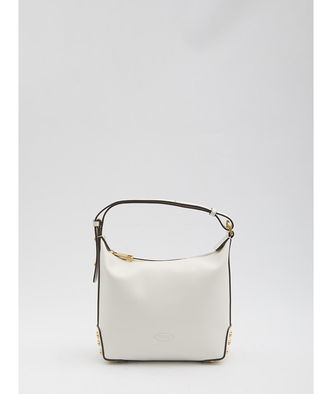 TOD'S Белая кожаная сумка с короткими ручками, фото 5
