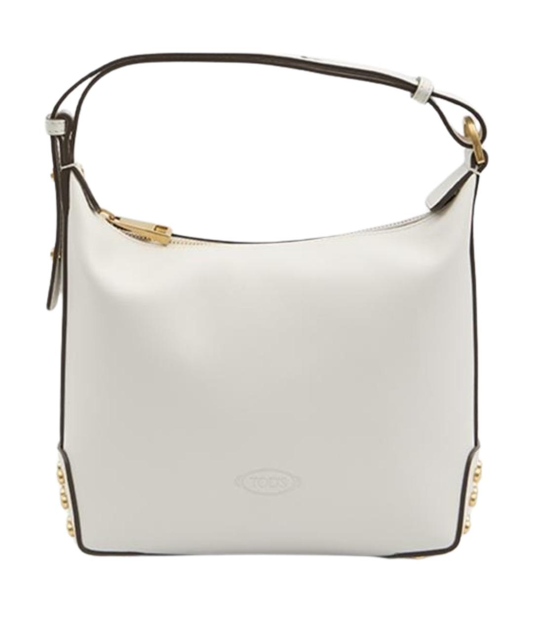 TOD'S Белая кожаная сумка с короткими ручками, фото 1