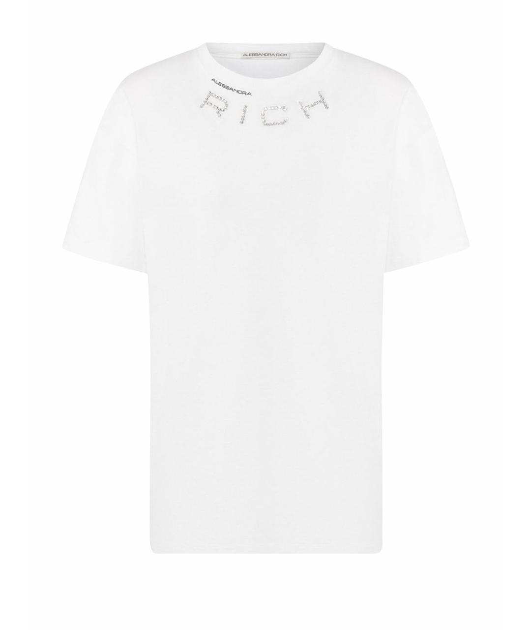 ALESSANDRA RICH Белая хлопковая футболка, фото 5