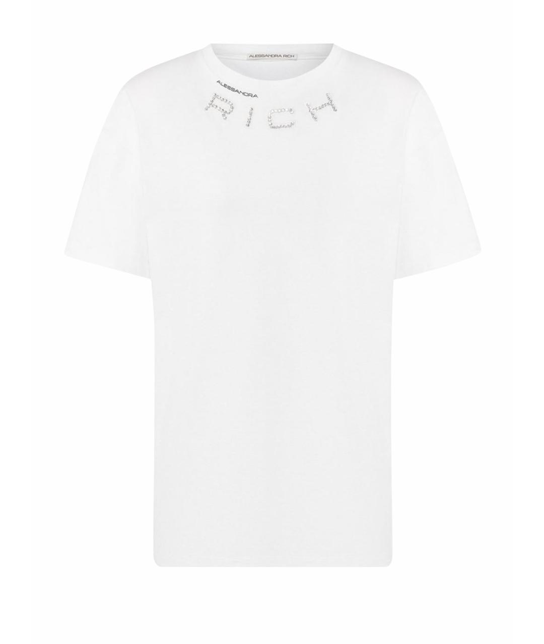 ALESSANDRA RICH Белая хлопковая футболка, фото 1