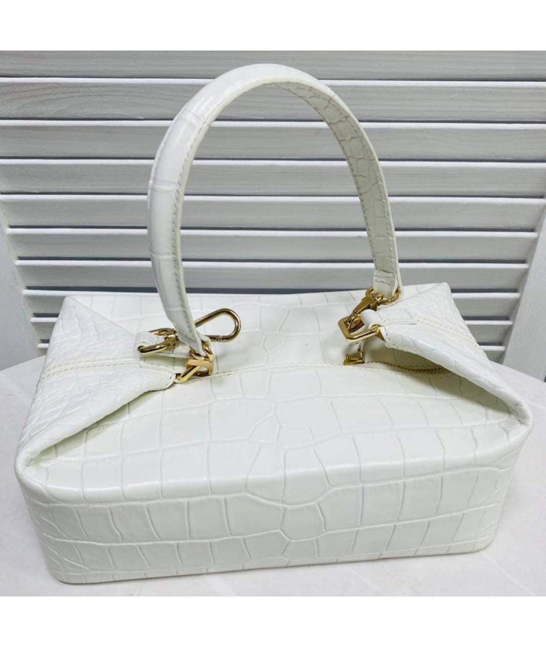 REJINA PYO Белая кожаная сумка с короткими ручками, фото 3