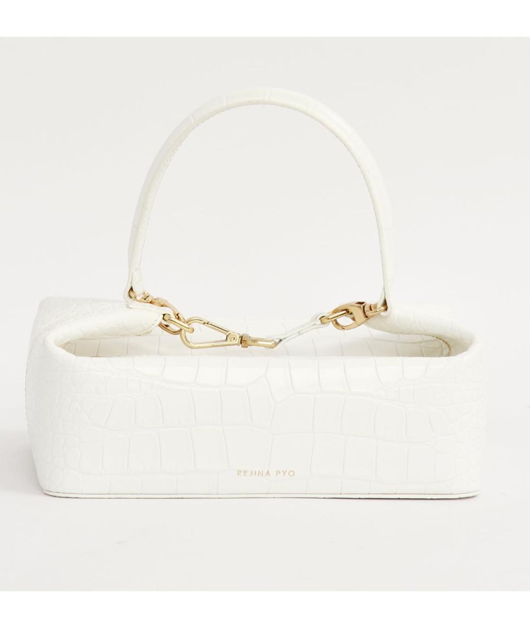 REJINA PYO Белая кожаная сумка с короткими ручками, фото 2