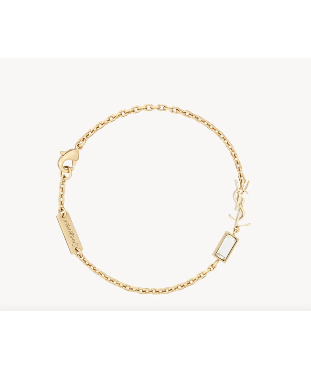 SAINT LAURENT Золотой латунный браслет, фото 2