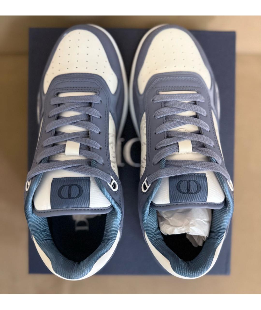 CHRISTIAN DIOR Синие кожаные низкие кроссовки / кеды, фото 2