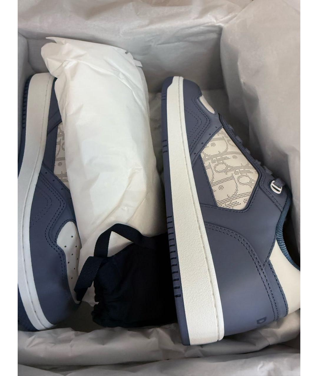 CHRISTIAN DIOR Синие кожаные низкие кроссовки / кеды, фото 5