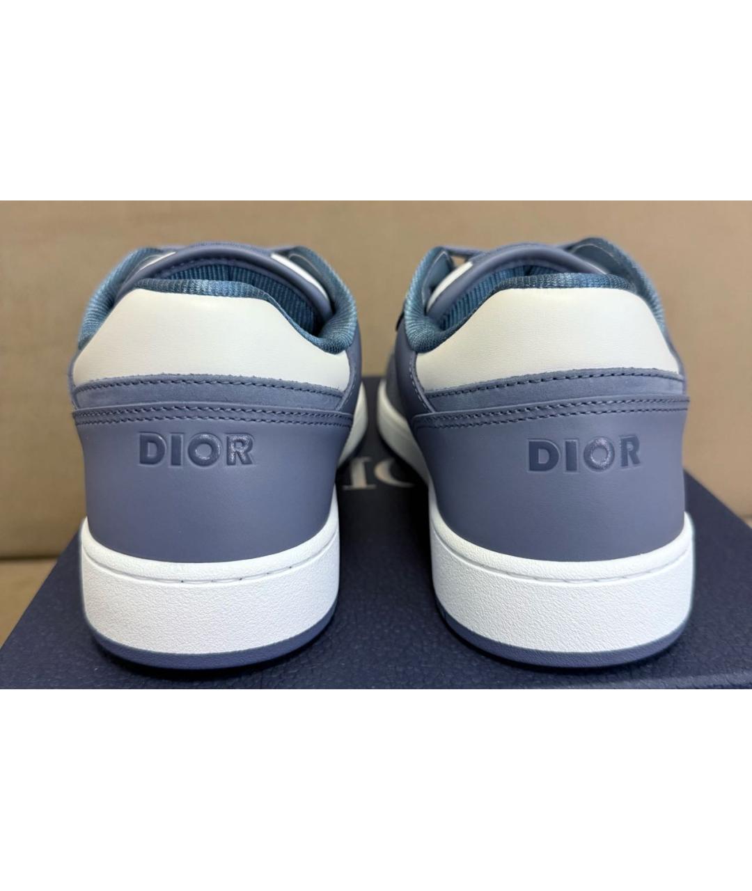 CHRISTIAN DIOR Синие кожаные низкие кроссовки / кеды, фото 4
