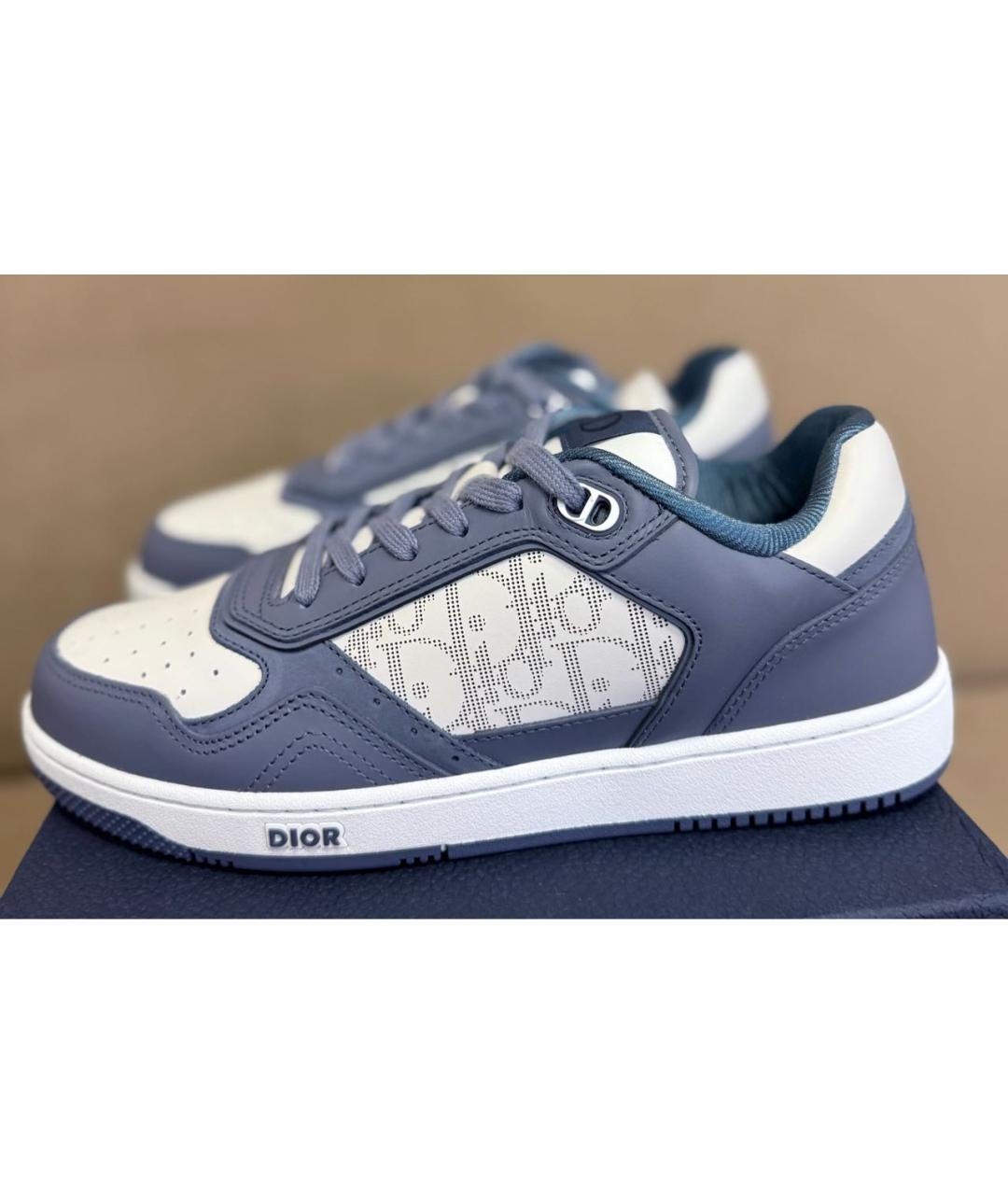 CHRISTIAN DIOR Синие кожаные низкие кроссовки / кеды, фото 8