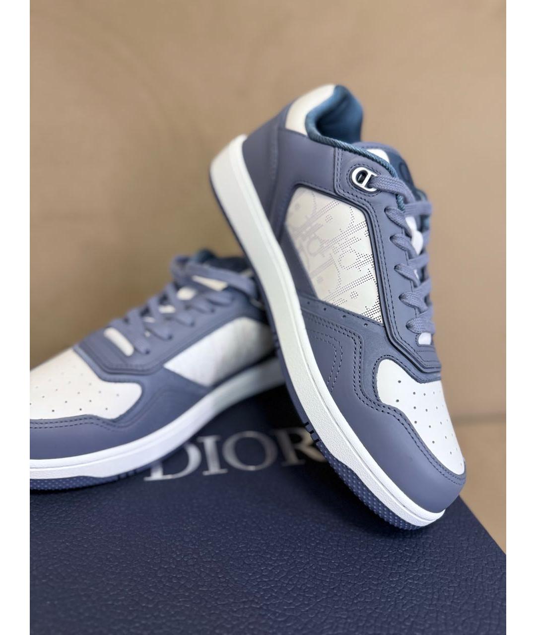 CHRISTIAN DIOR Синие кожаные низкие кроссовки / кеды, фото 6