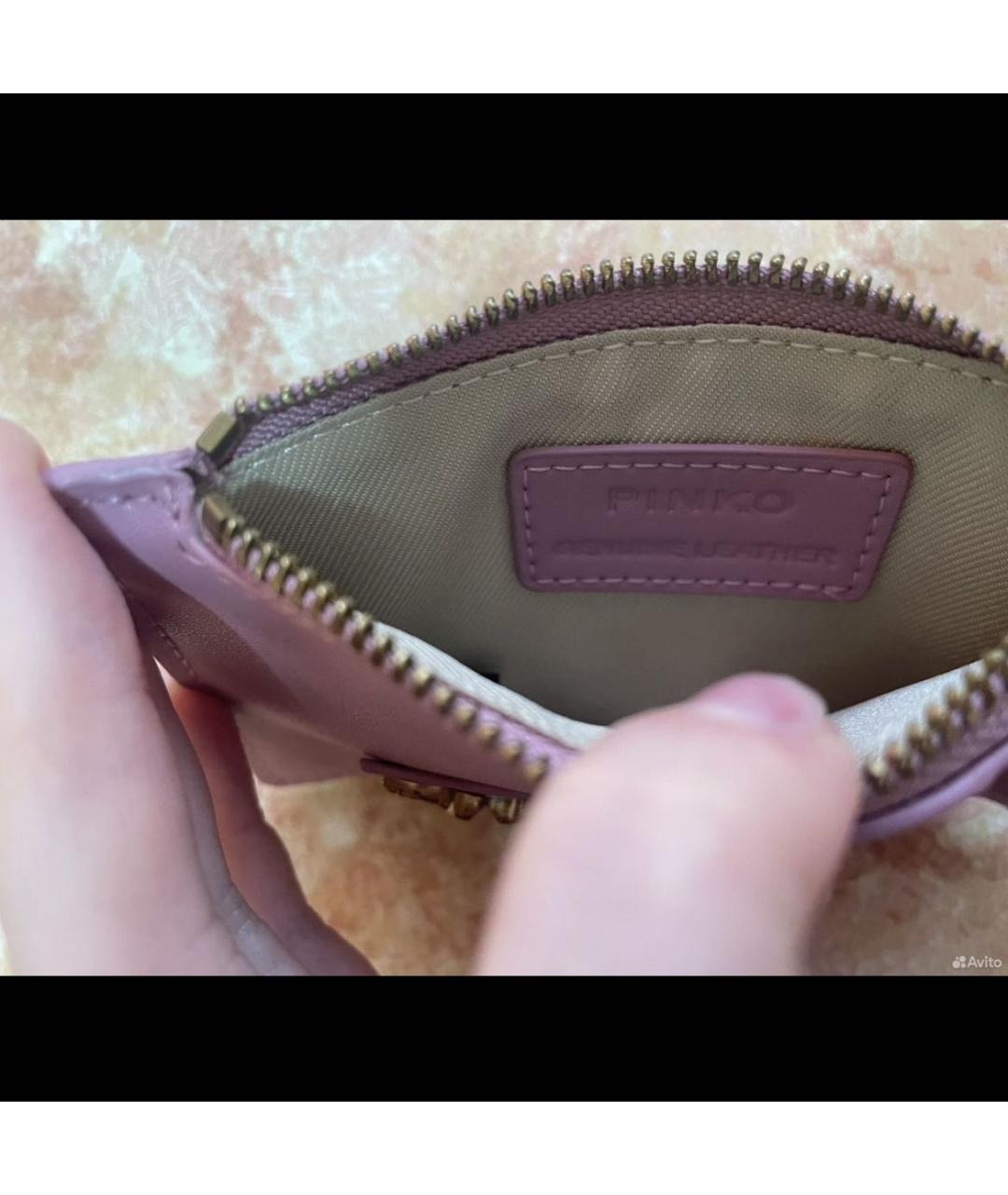 PINKO Розовый кожаный кардхолдер, фото 4