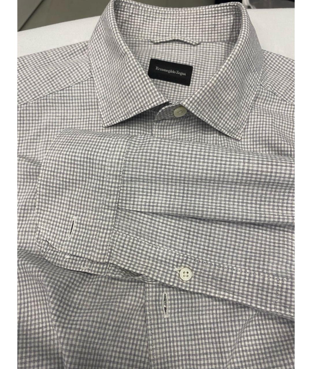 ZEGNA Серая хлопковая классическая рубашка, фото 4