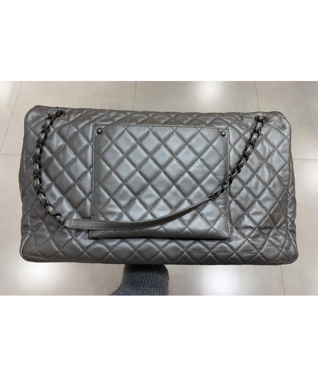 CHANEL Серебряная кожаная сумка через плечо, фото 4