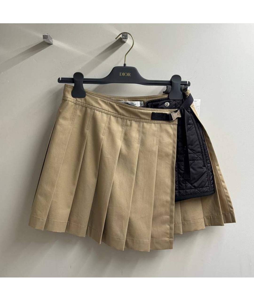 CHRISTIAN DIOR Хаки хлопковая юбка-шорты, фото 3