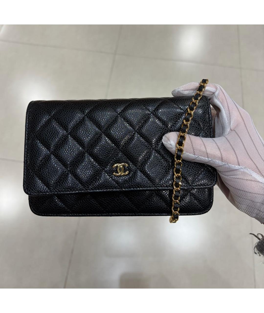 CHANEL Черная кожаная сумка через плечо, фото 2