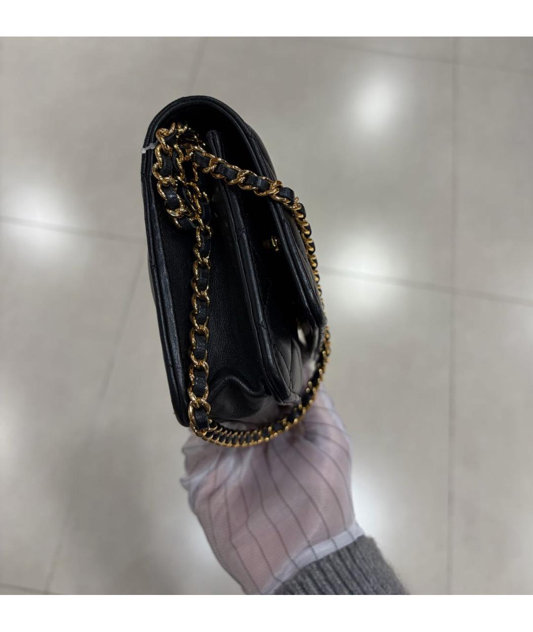 CHANEL Черная кожаная сумка через плечо, фото 3