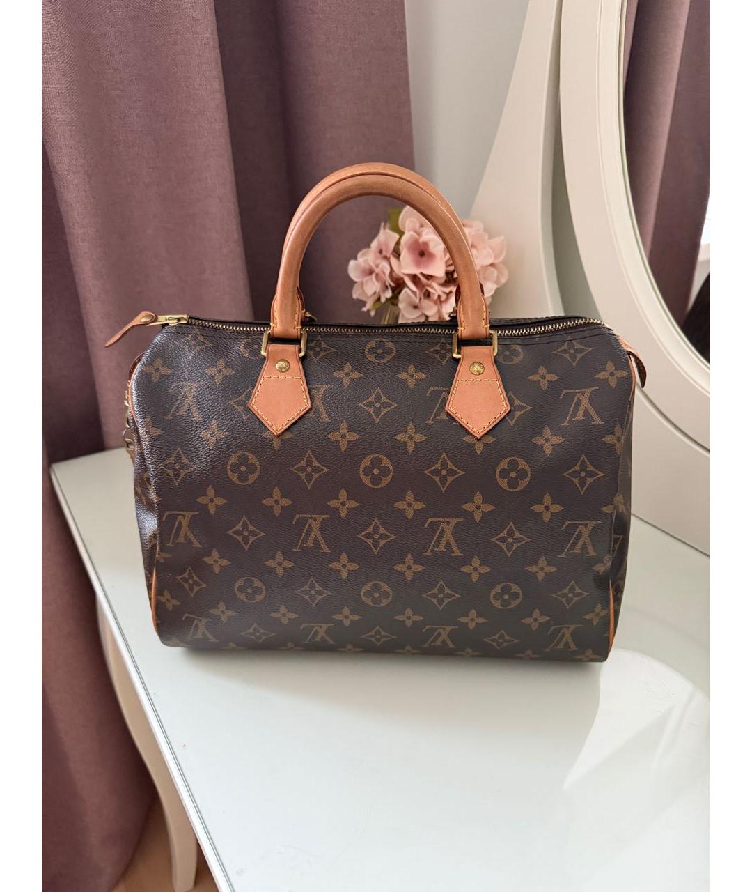 LOUIS VUITTON Коричневая сумка с короткими ручками, фото 9