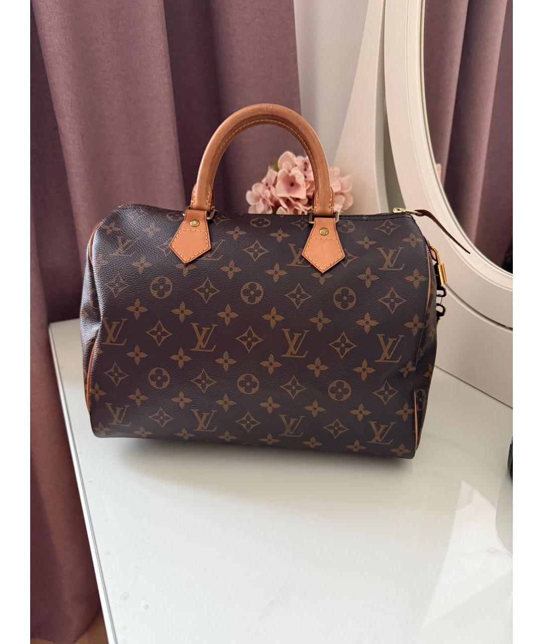 LOUIS VUITTON Коричневая сумка с короткими ручками, фото 3