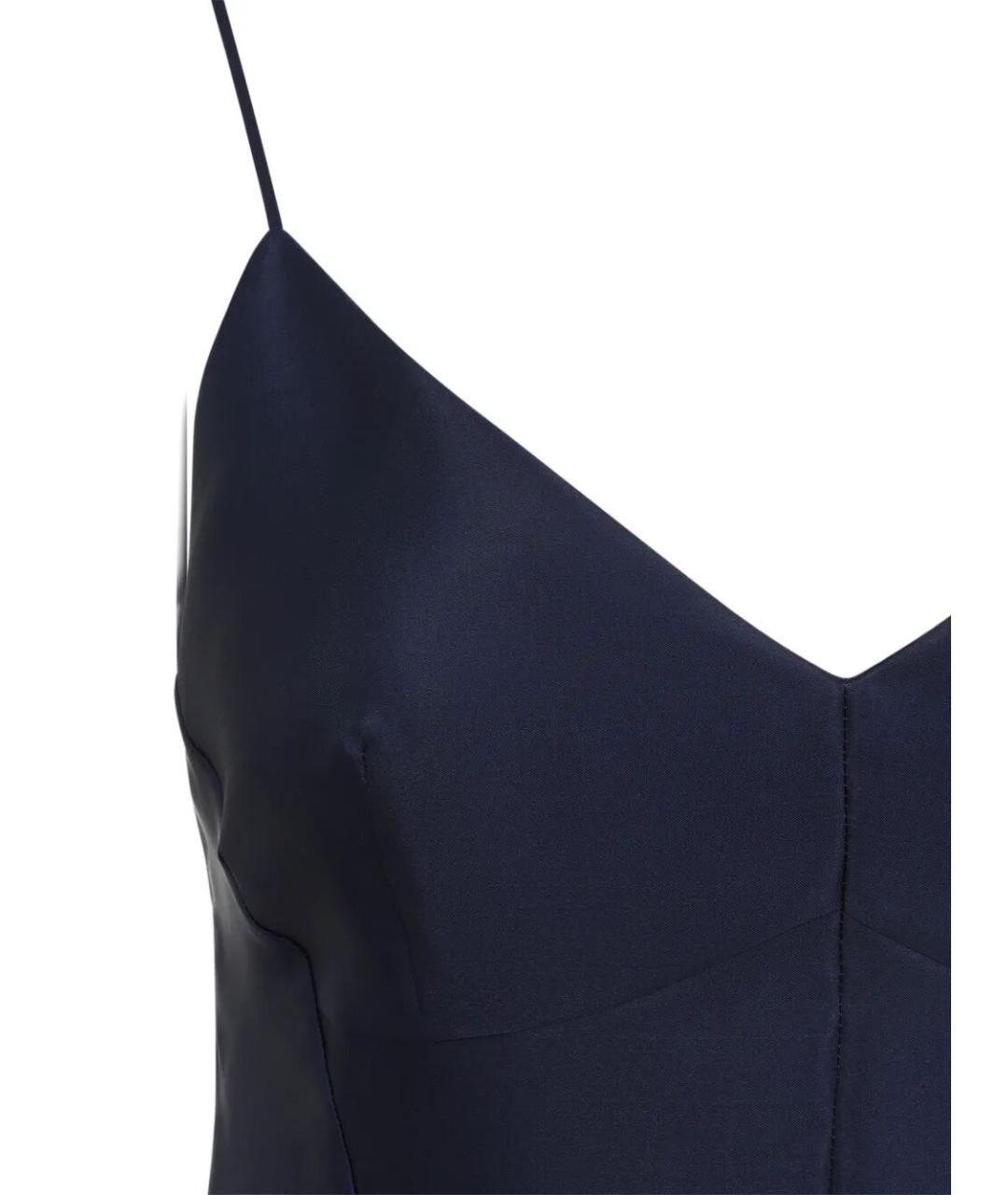 ALBERTA FERRETTI Синее шелковое платье, фото 3