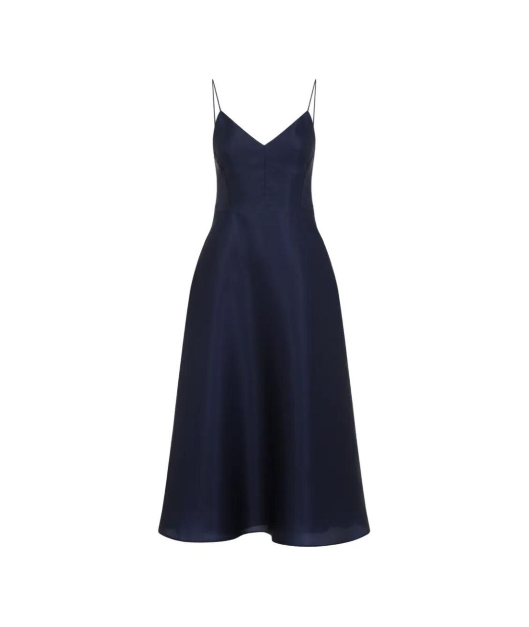 ALBERTA FERRETTI Синее шелковое платье, фото 1