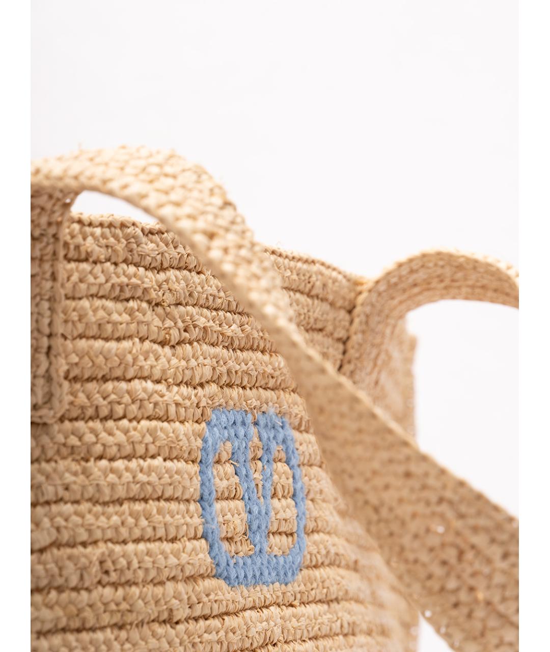 VALENTINO Бежевая пелетеная сумка тоут, фото 4