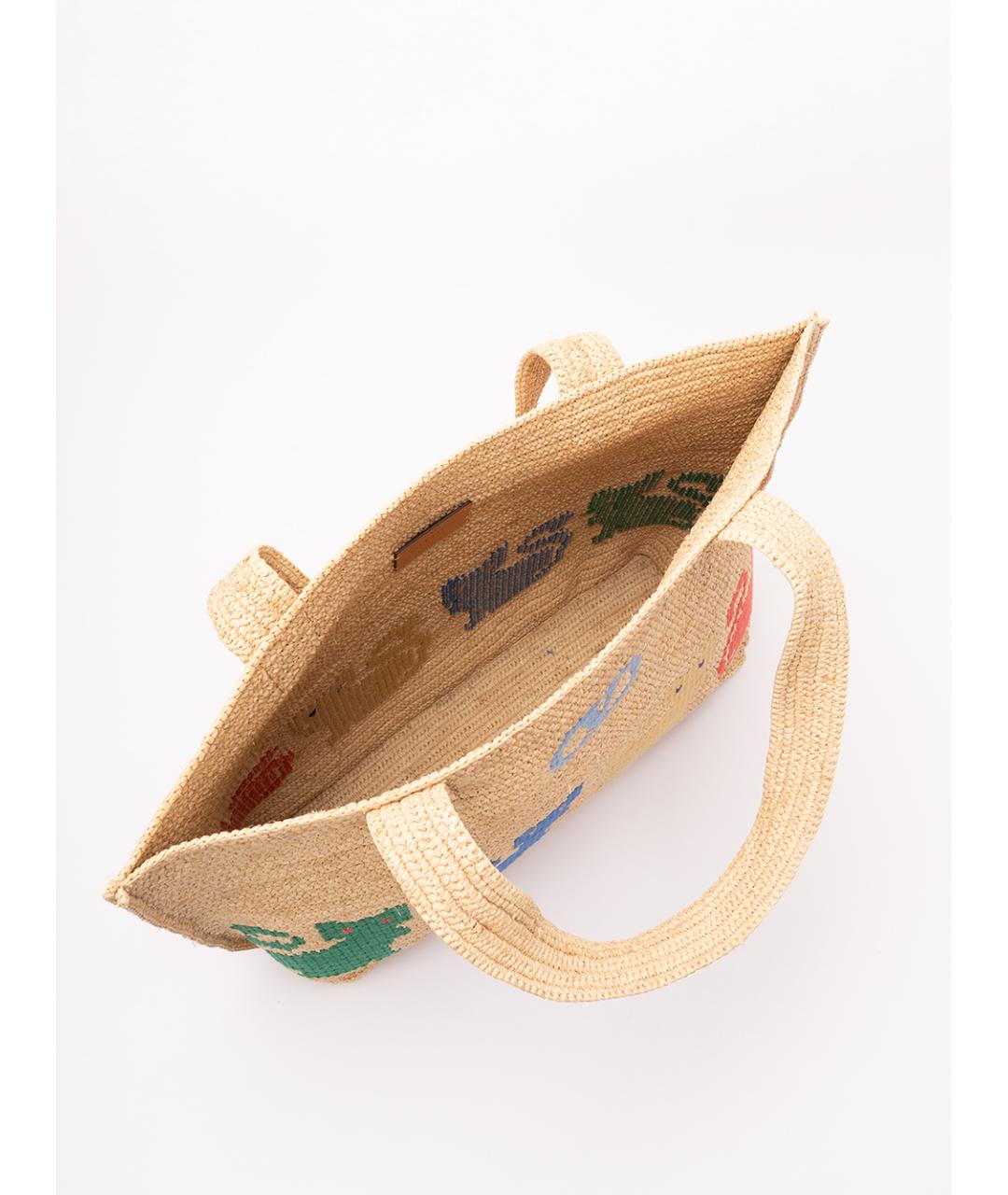 VALENTINO Бежевая пелетеная сумка тоут, фото 5