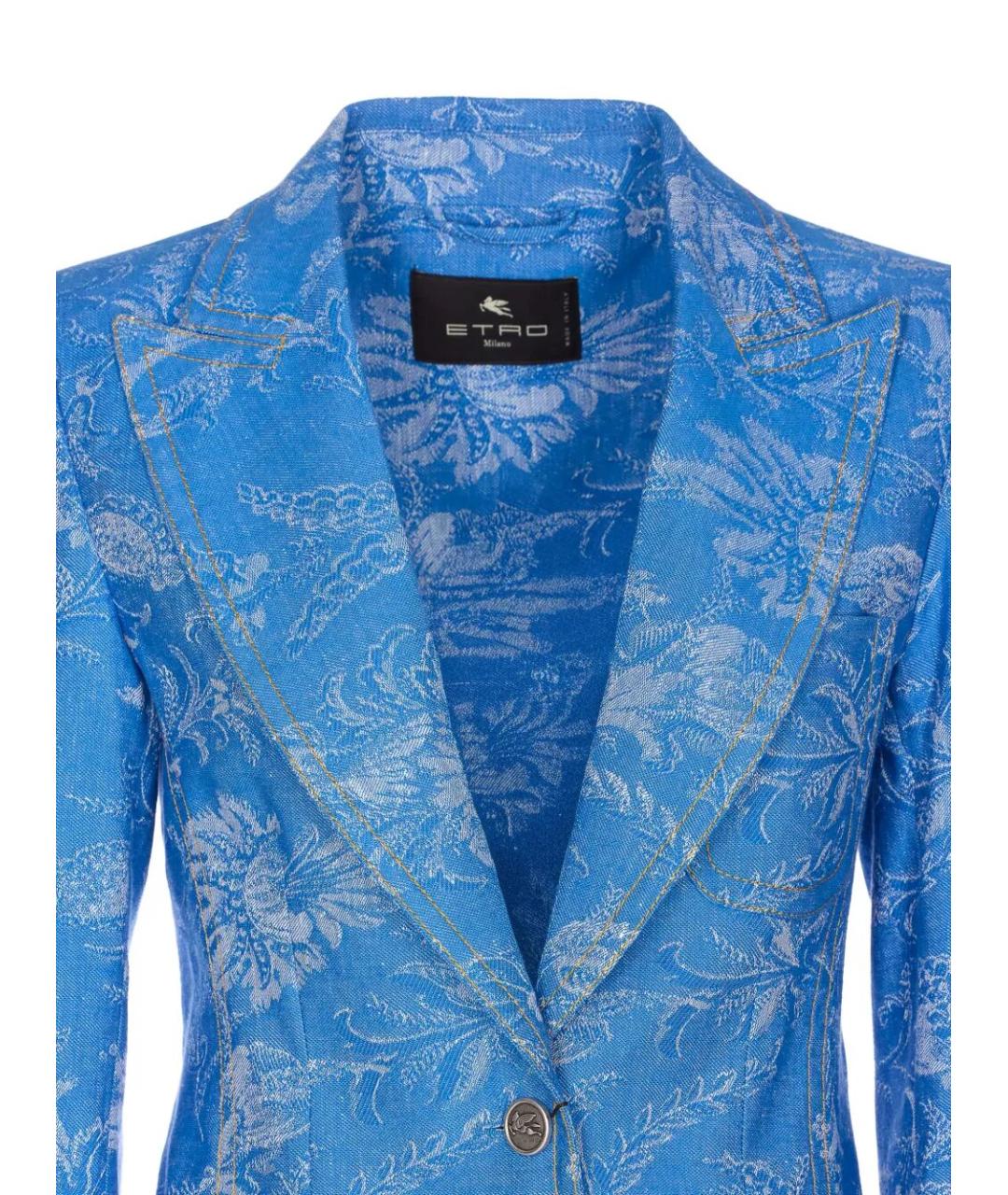 ETRO Синий хлопковый жакет/пиджак, фото 3