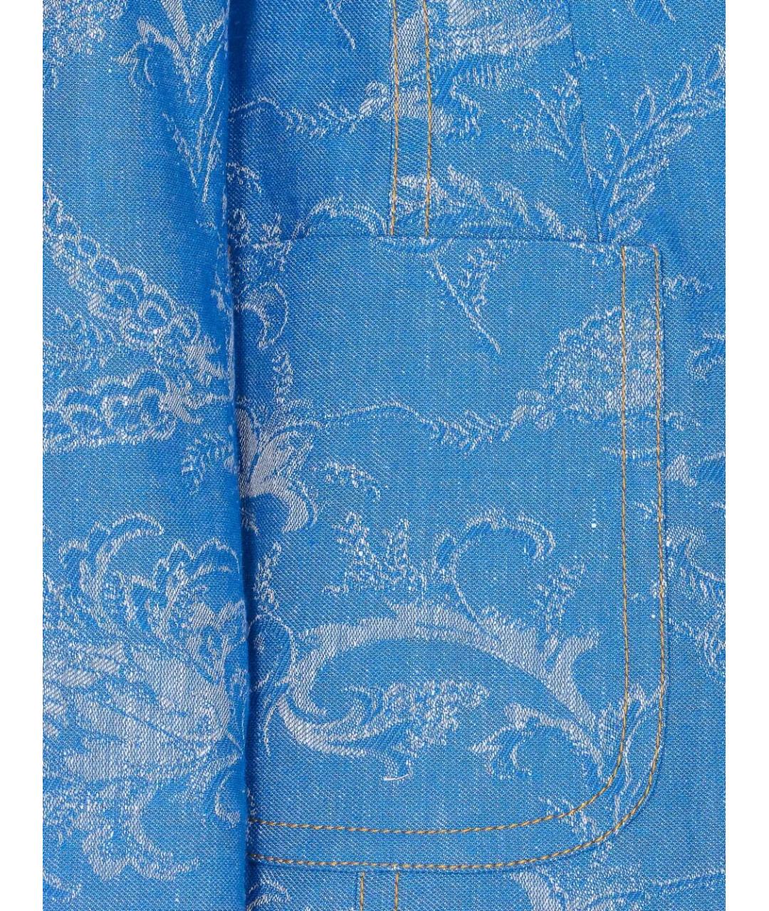 ETRO Синий хлопковый жакет/пиджак, фото 4