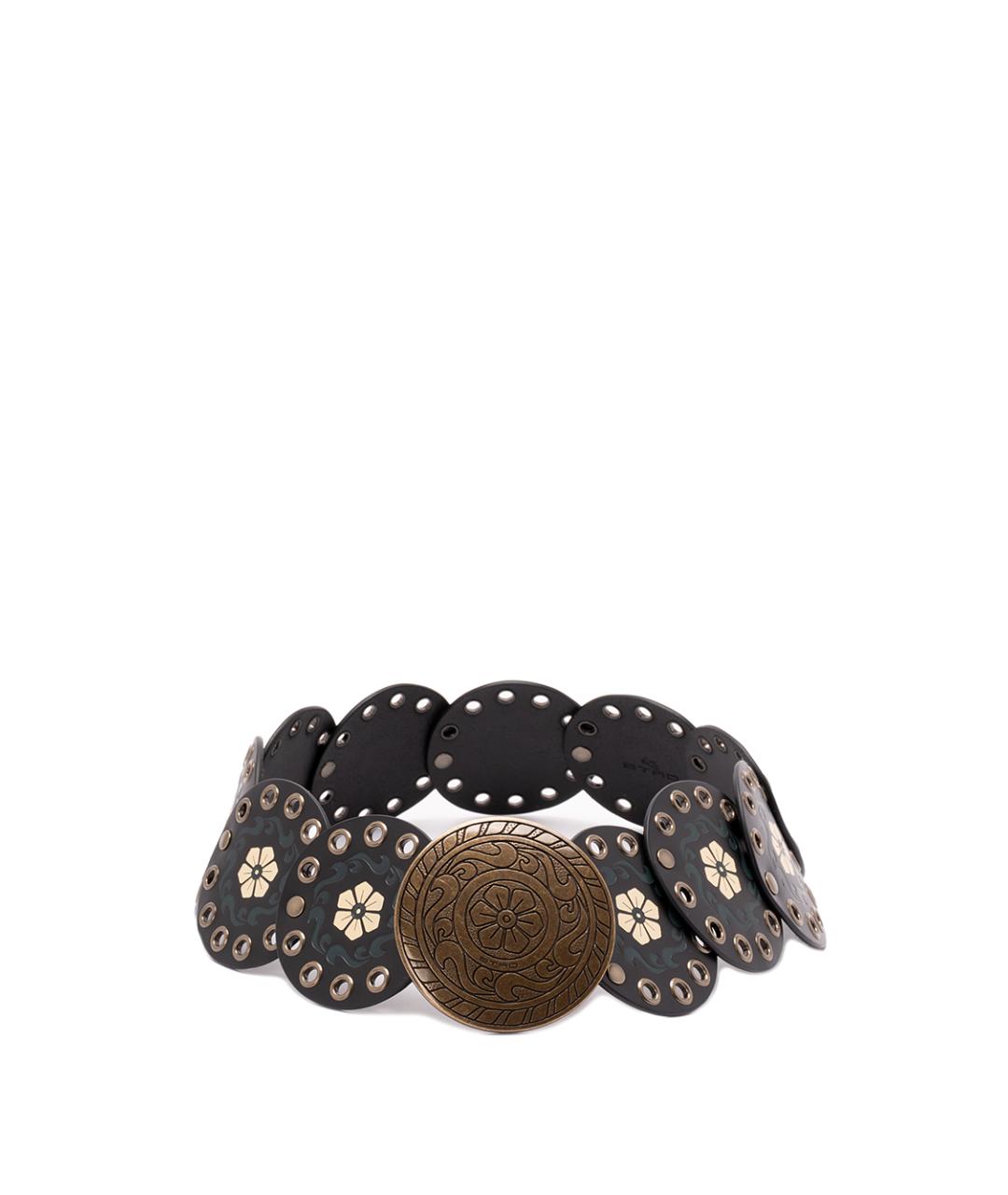 ETRO Черный кожаный ремень, фото 1