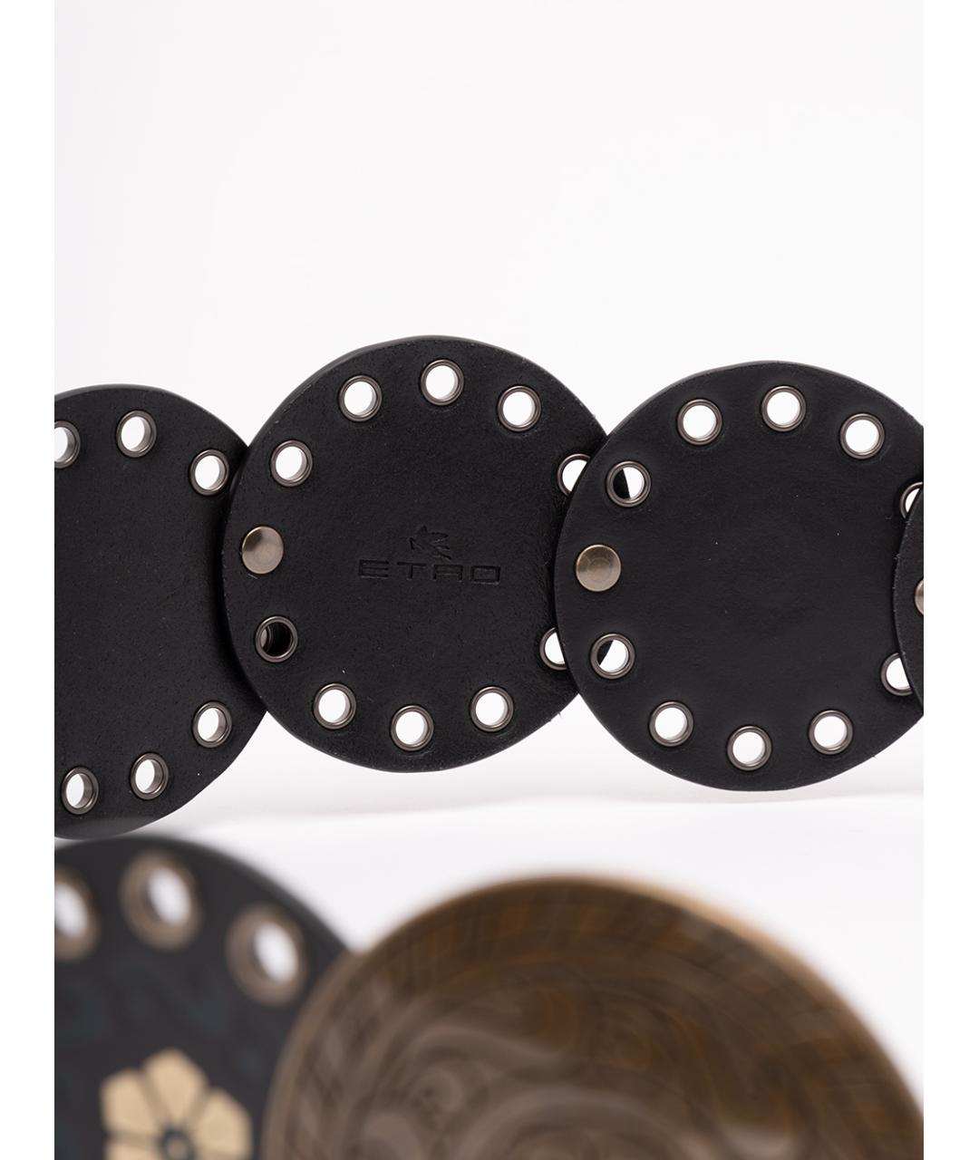 ETRO Черный кожаный ремень, фото 5