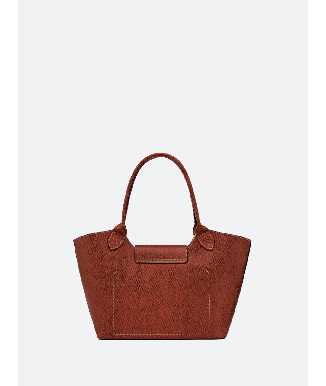 LONGCHAMP Коричневая кожаная сумка тоут, фото 2