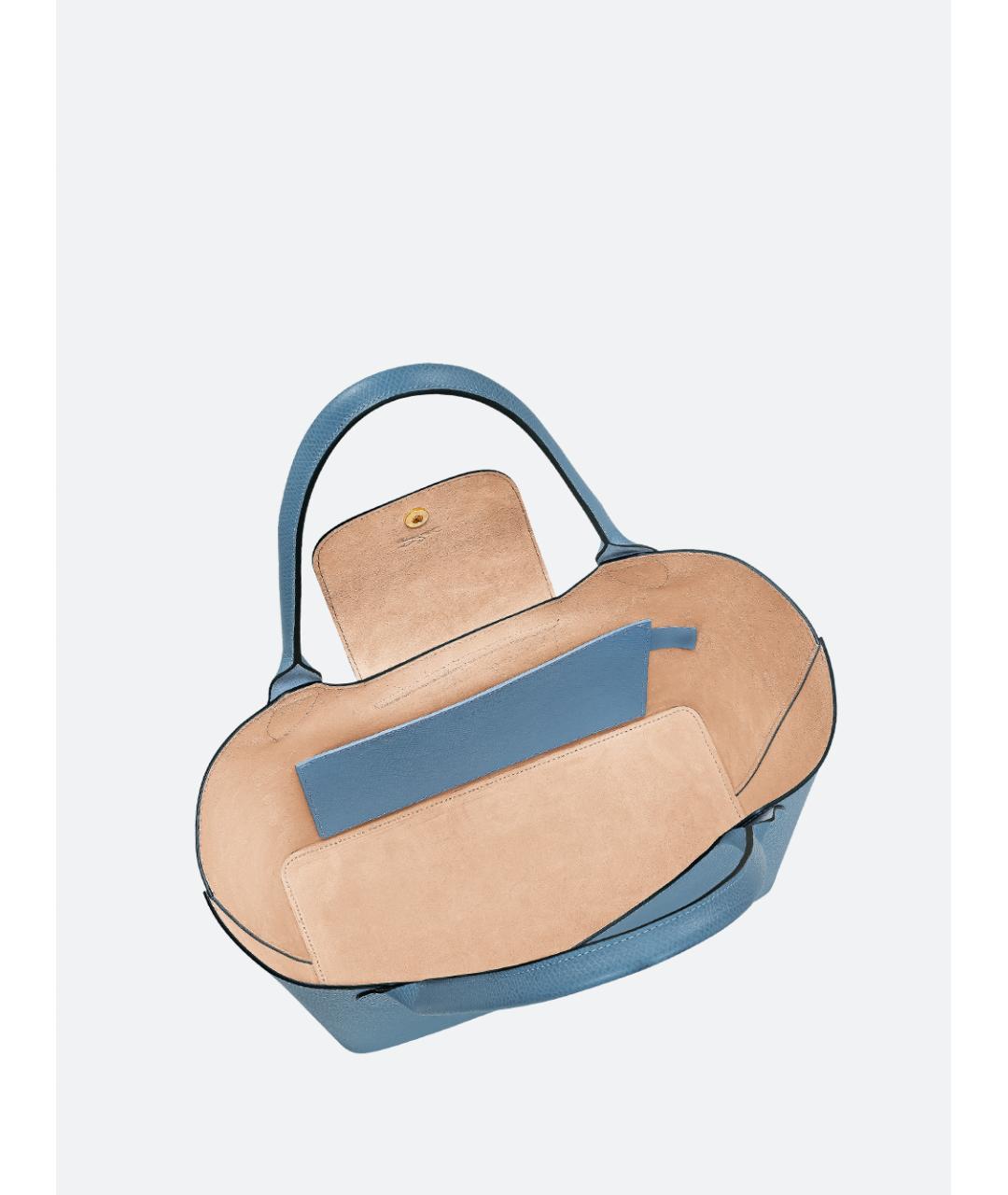 LONGCHAMP Голубая кожаная сумка через плечо, фото 4